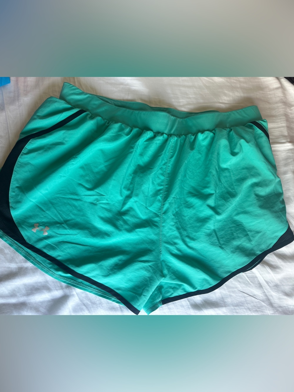 Teal Athletic Shorts with Black Trim